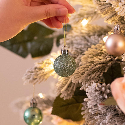 49er Set Weihnachtskugeln Rosa Grün Gold inkl. Geschenkpaket