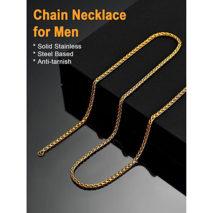 Edelstahl Weizenkette vergoldet 3mm 46cm Gold