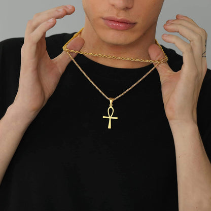 U7 Ankh Kette Ägyptisches Zeichen Anhänger Halskette