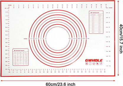 Silikonmatte Backmatte 60x40 cm Antihaft Rutschfest