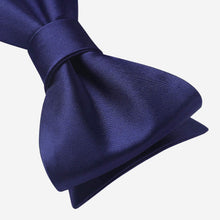 Exklusive Herren Geometrie Fliege & Einstecktuch Set Navy