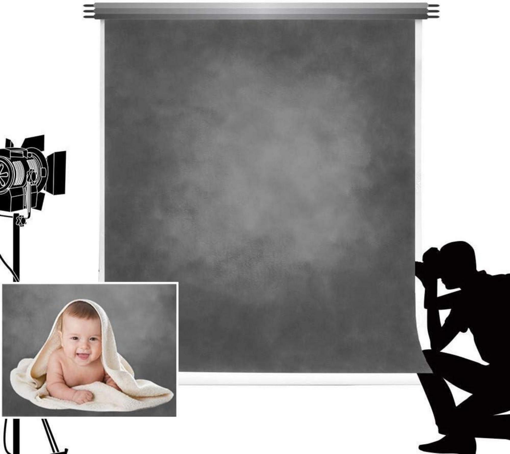 Textur Hintergrund Grau Schwarz Abstrakt Portrait Fotografie 1.5x2.2m