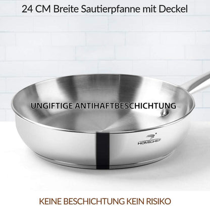 14-teiliges Edelstahl Topfset Induktion – Nickelfrei & Gesund Kochen