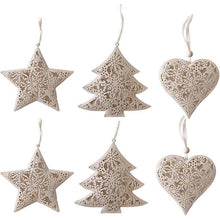 Metall Weihnachtsanhänger 6er Set - Weihnachtsdeko für