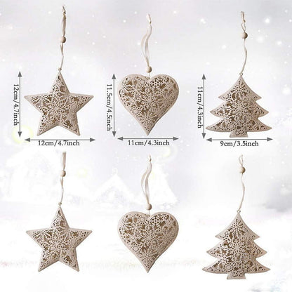Metall Weihnachtsanhänger 6er Set - Weihnachtsdeko für