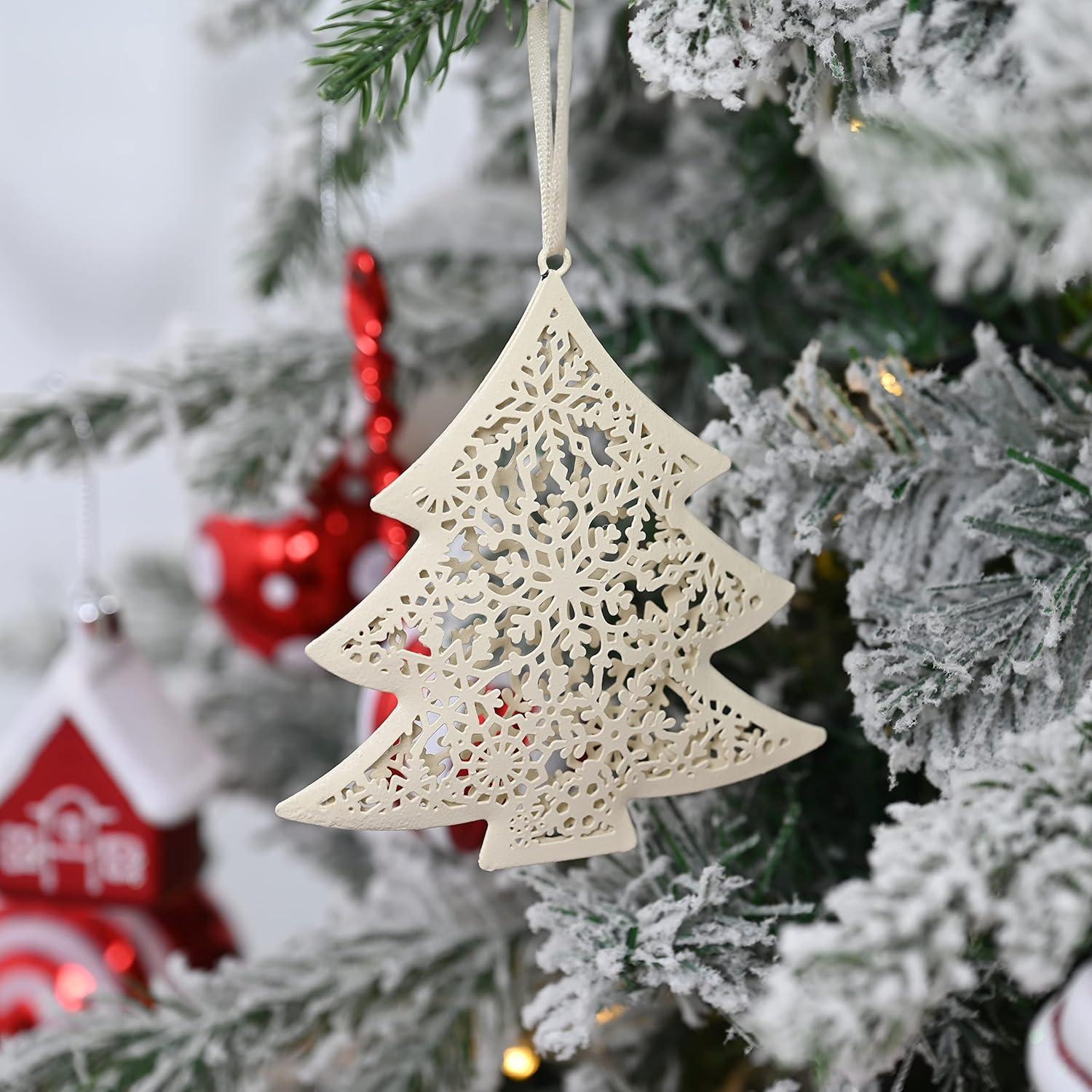 Metall Weihnachtsanhänger Herz Stern Baum Set 6 Stück Valery Madelyn 11-12cm
