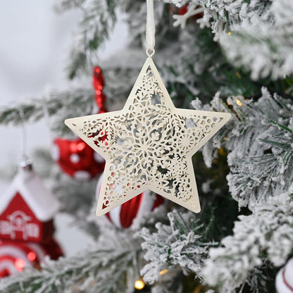 Metall Weihnachtsanhänger 6er Set Hohles Herz Stern Baum Weihnachtsdeko
