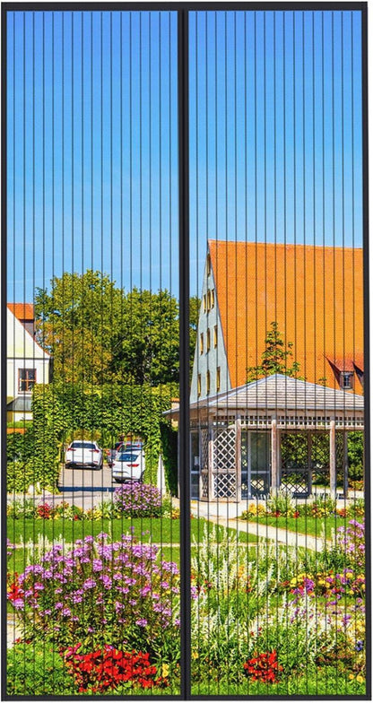 Fliegengitter Tür Magnet Insektenschutz Balkontür 100x220cm Schwarz