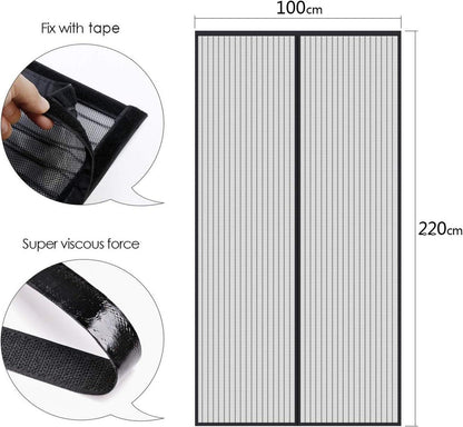 Fliegengitter Tür Magnet 100x220cm Schwarz Stärker als Normales ohne
