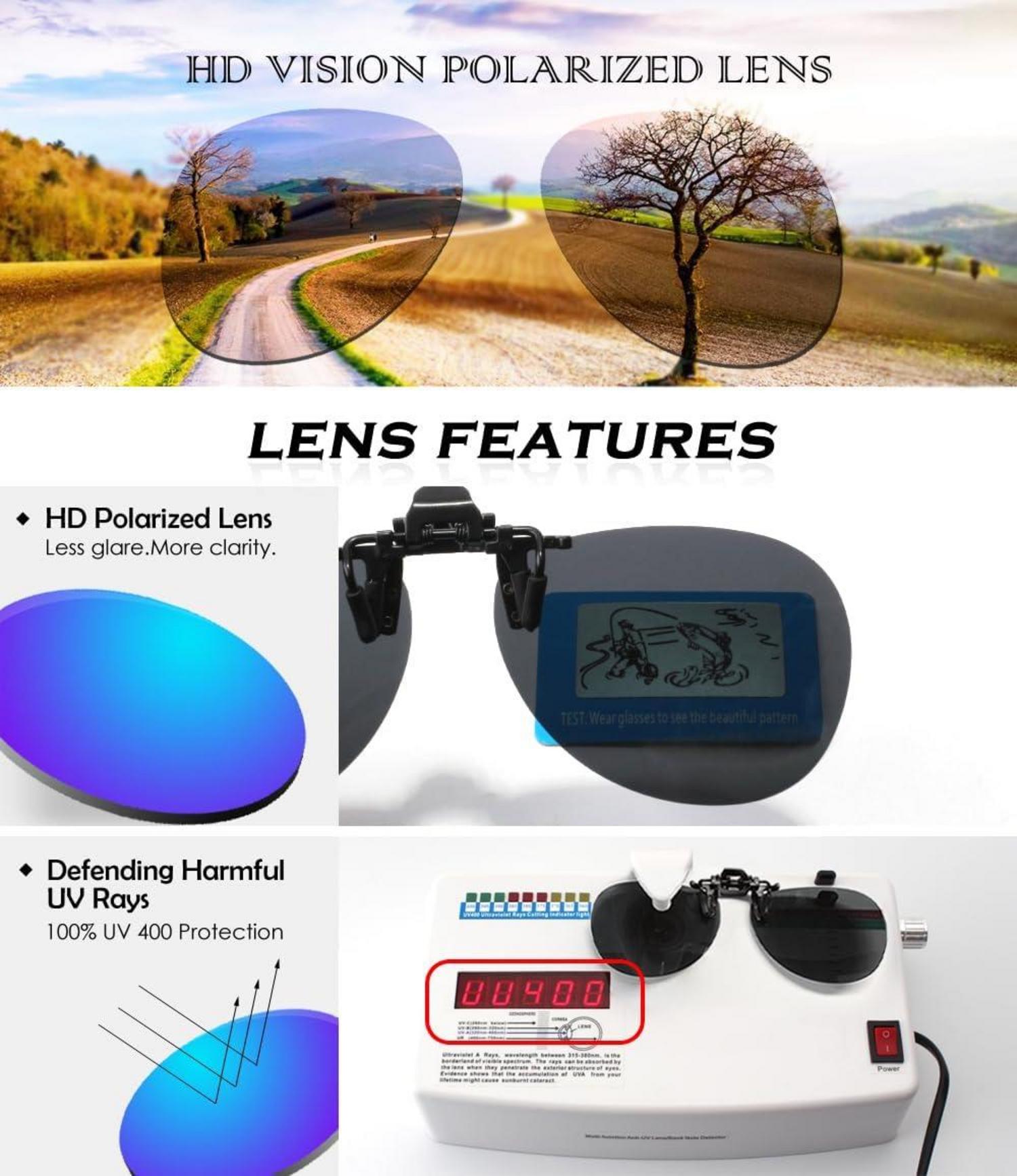 Polarisierte Flip Randlose Flieger Sonnenbrille UV400 Schutz