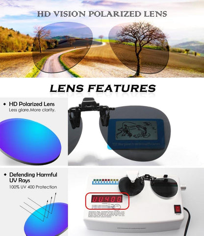 Polarisierte Flip Randlose Flieger Sonnenbrille UV400 Schutz