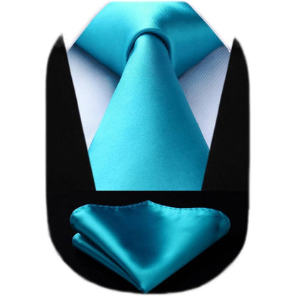 Blau Krawattenset mit Einstecktuch