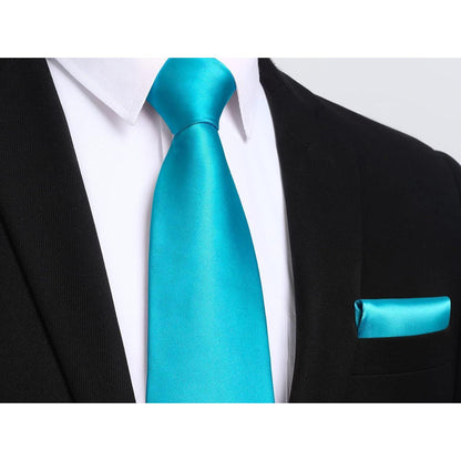 Blau Krawattenset mit Einstecktuch