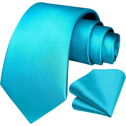 Blau Krawattenset mit Einstecktuch