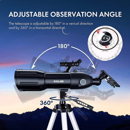Teleskop Astronomie 400/80MM Refraktor für Kinder Erwachsene mit