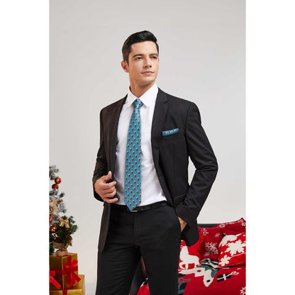 Herren Weihnachts Krawatte Taschentuch Set Xmas Party