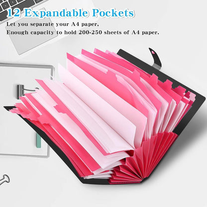 Fächermappe A4 12 Taschen Dokumentenmappe Erweiterbar