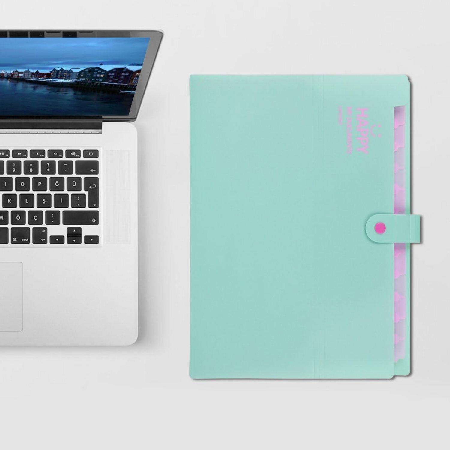 A4 Faechermappe Dokumentenmappe 12 Taschen Erweiterbar Organizer Rose
