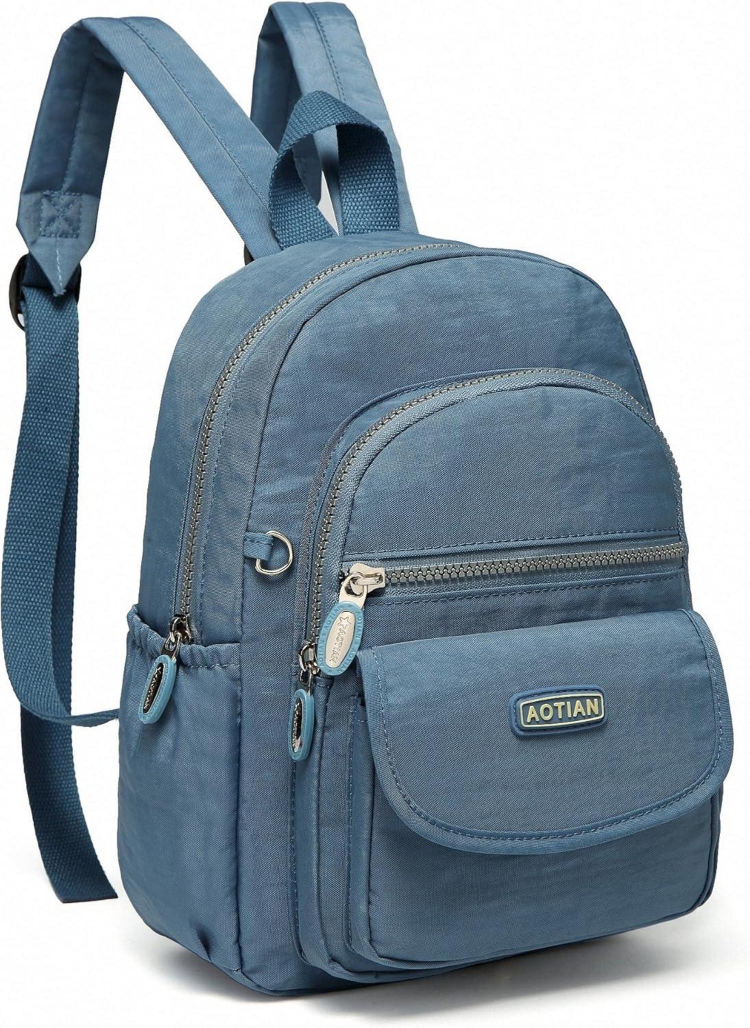 AOTIAN Leichter Mini Rucksack Damen Wasserdicht 7L Hellblau