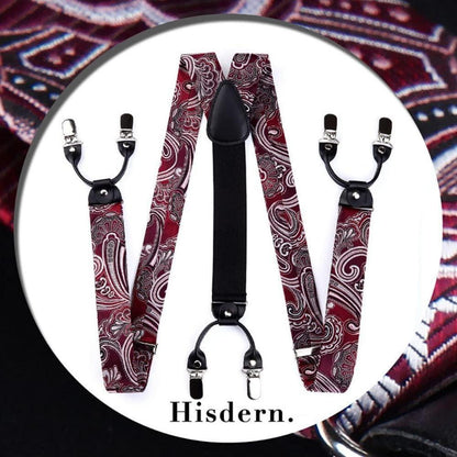 Hosenträger Fliege Einstecktuch Set Paisley Florale Hochzeit