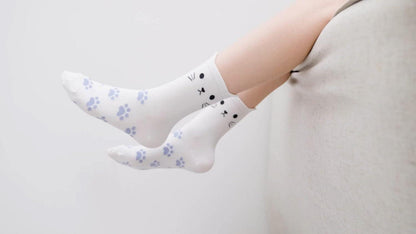 Jeasona Damen Socken 5er Pack Tiermuster Baumwolle Süß 35-38 Katze