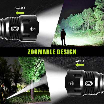LED Taschenlampe Extrem Hell 3300 Lumen Handlampe Zoombare Outdoor