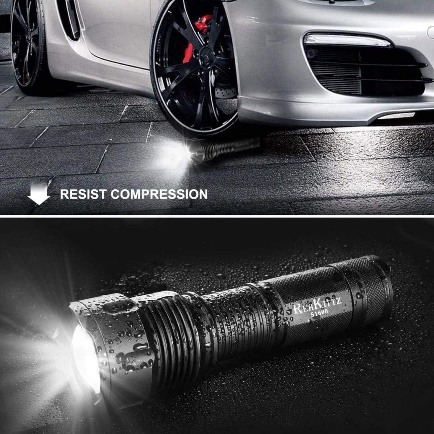 LED Taschenlampe Extrem Hell 3300 Lumen Zoombar Camping Outdoor