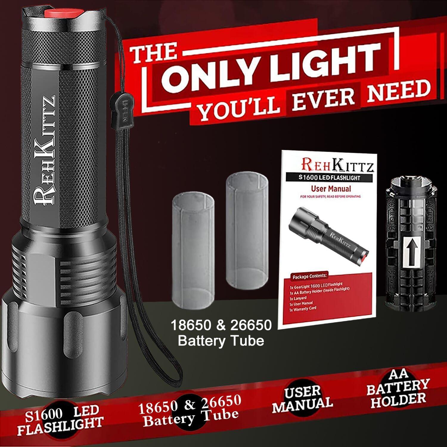 LED Taschenlampe Extrem Hell 3300 Lumen Handlampe Zoombare Outdoor
