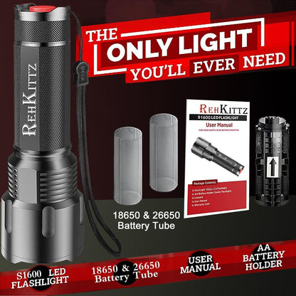 LED Taschenlampe Extrem Hell 3300 Lumen Handlampe Zoombare Outdoor