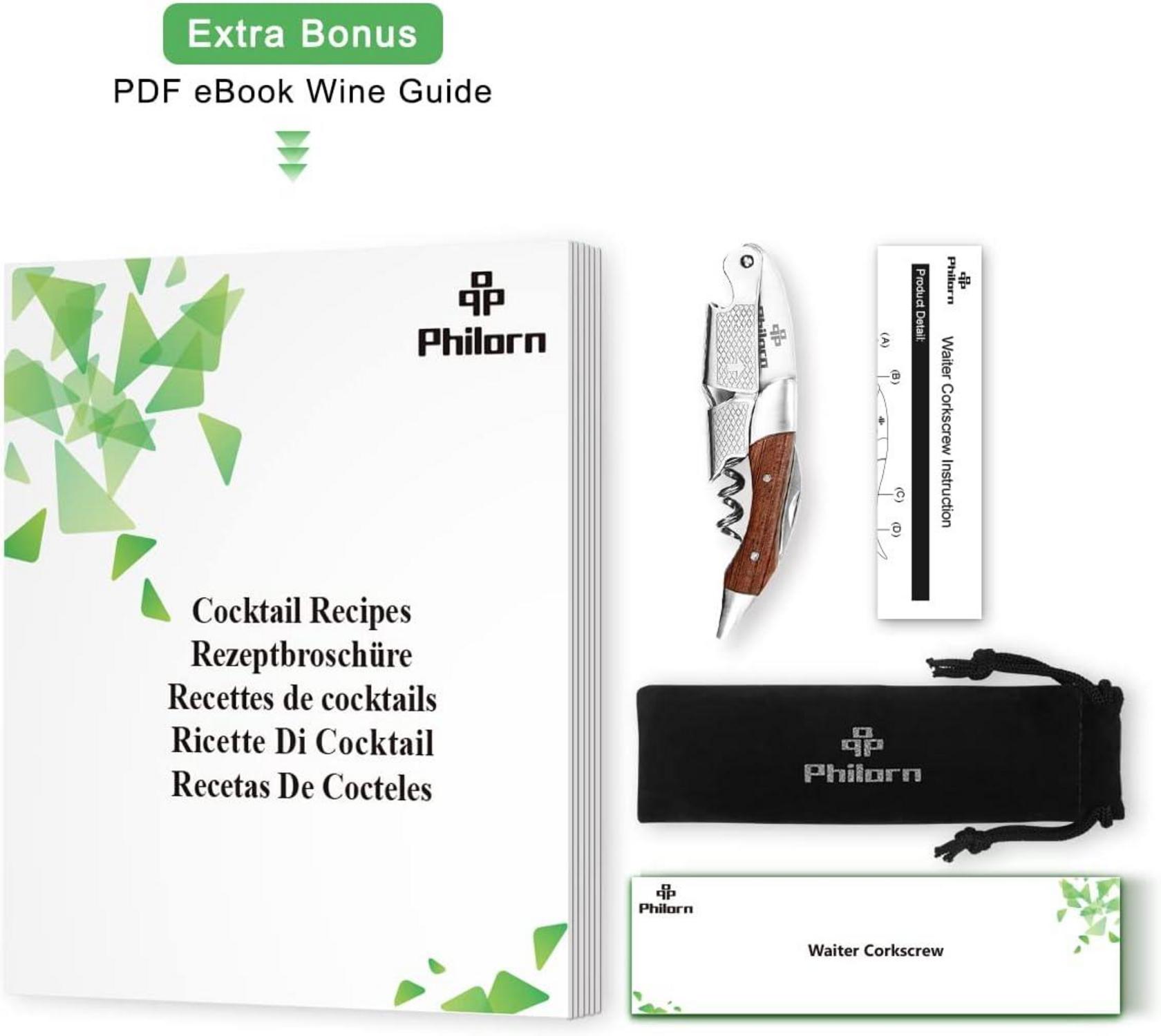 Kellnermesser Profi All-in-1 Edelstahl Holz Weinöffner Palisander