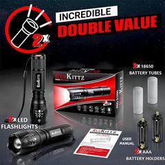 2er Pack REHKITTZ LED Taschenlampe 2000 Lumen Outdoor