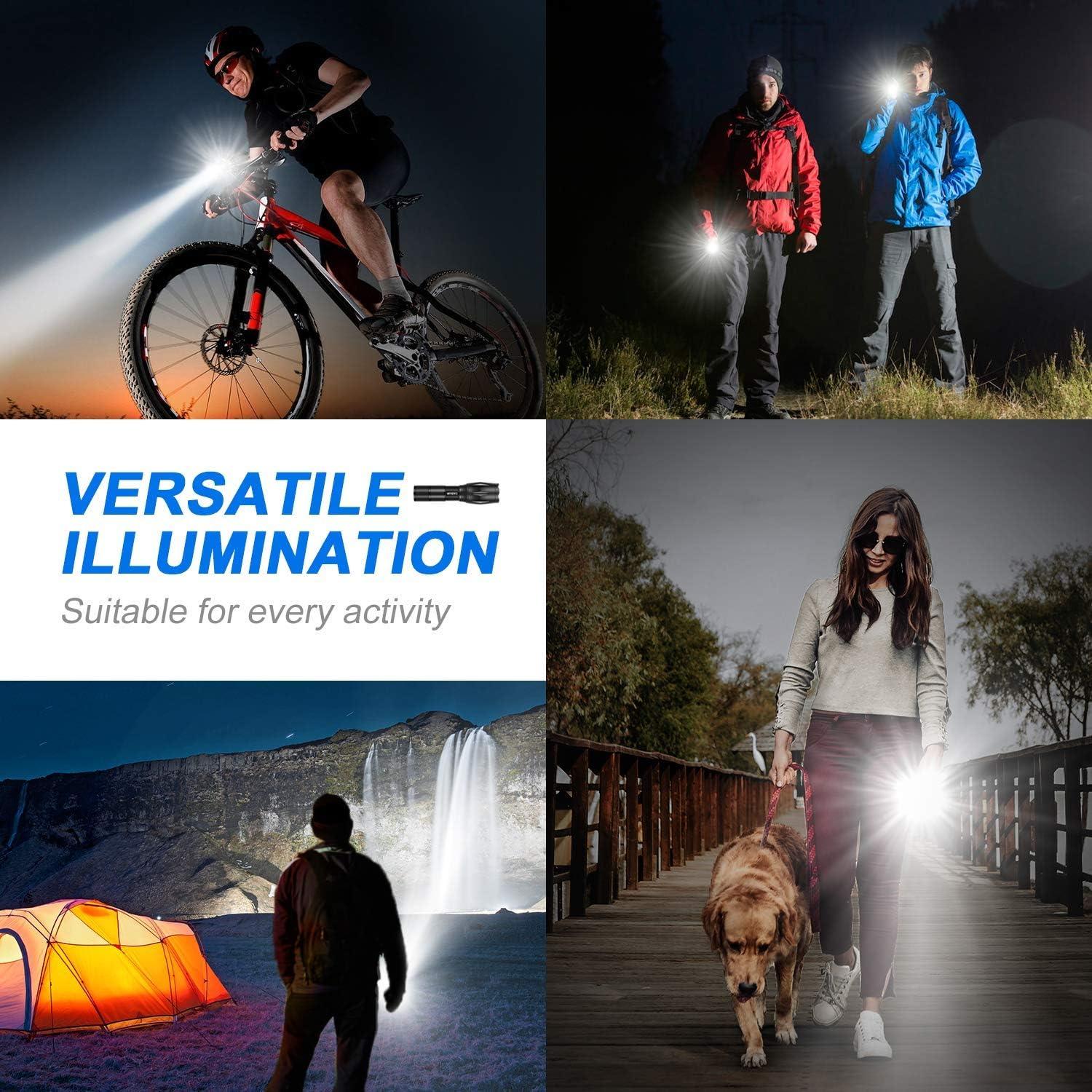 2x LED Taschenlampe 2000 Lumen Camping Taktische Lampe Zoom
