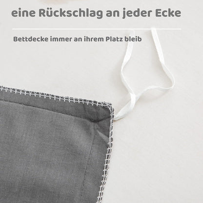 AYSW Gebürstete Microfaser Bettwäsche Set 200x200cm Grau - 2 Kissenbezug 80x80cm