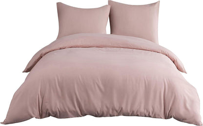 Bettwäsche Microfaser gebürstet Rosa 200x200cm + 2 Kissenbezug 80x80cm