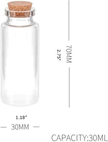 Danmu Art 30ml Mini Glasflaschen mit Holzkorken (12