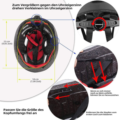 Fahrradhelm mit Visier Schutzbrille für Erwachsene Schwarz