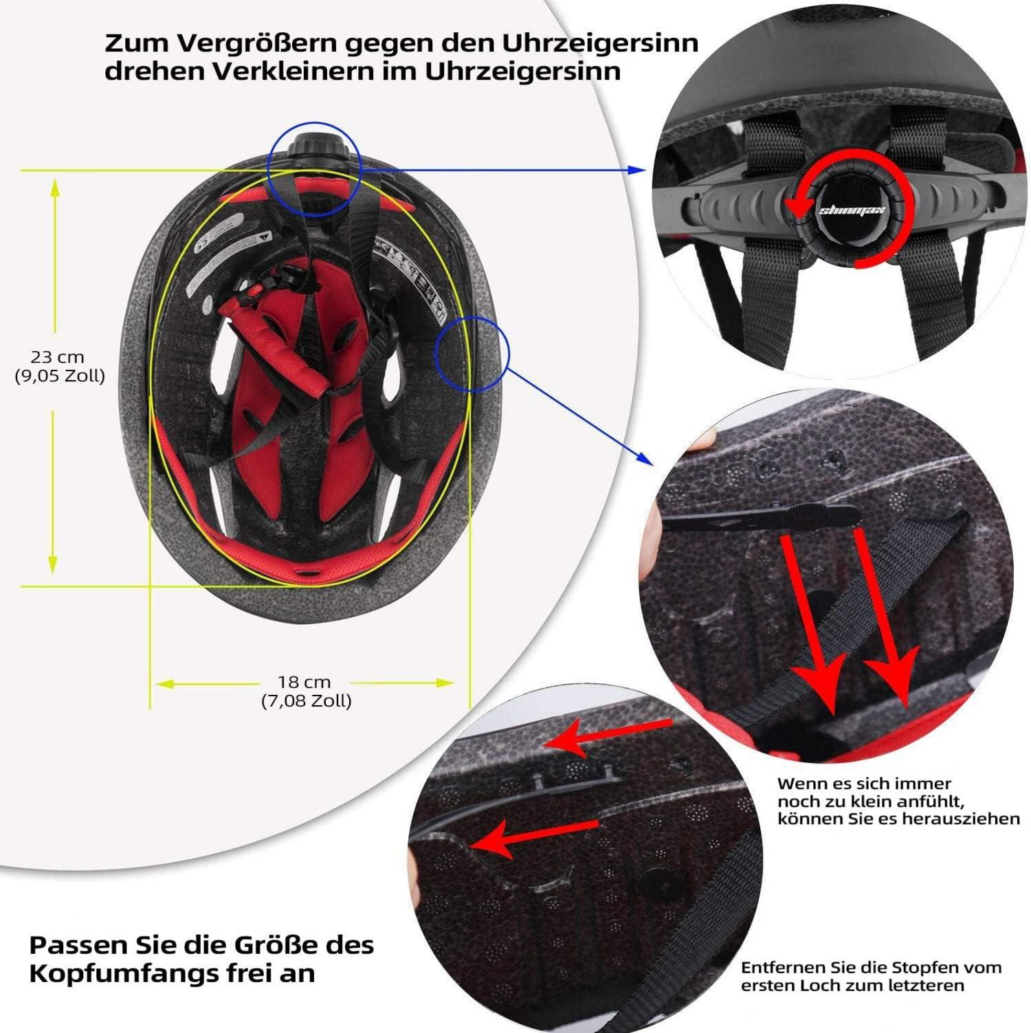 Shinmax Fahrradhelm mit Visier Abnehmbarer Magnetischer Schutzbrille Schwarz