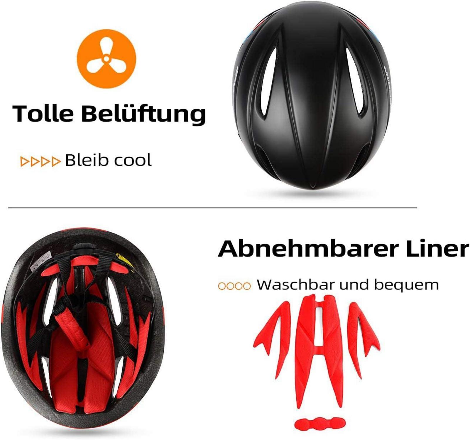 Shinmax Fahrradhelm Herren Damen mit Visier Abnehmbar Schwarz