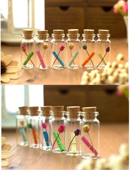30 Stück 10ml Mini Glasflaschen mit Korken - Danmu Art Stopper 22mm x 50mm
