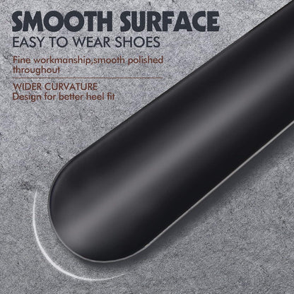 ZOMAKE Schuhlöffel Metall Lang 42cm Schwarz Stabil für Stiefel