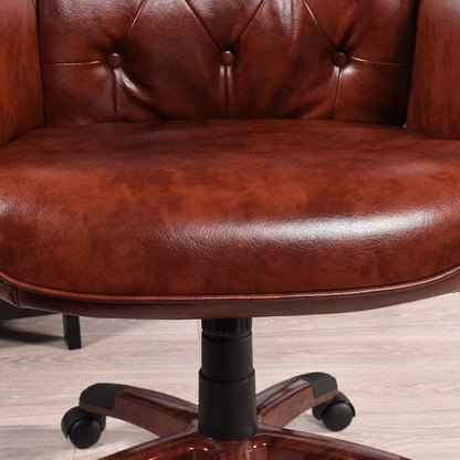 Bürostuhl Chefsessel Vintage Hochglanz PU Leder Metall