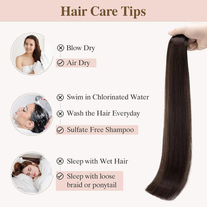 Remy Echthaar Tape Extensions Braun 40cm - 40 Stück