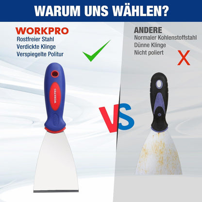 Maler Spachtel Set 4-teilig Edelstahl Kunststoffgriff 38mm