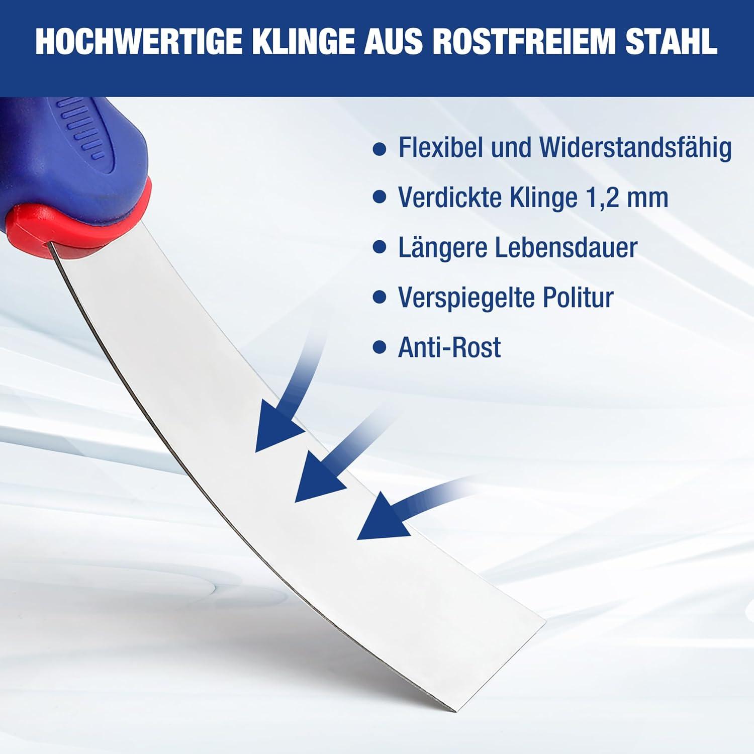 Maler Werkzeug Profi Spachtel Set Edelstahl 4-teilig 38mm 75mm 100mm 150mm