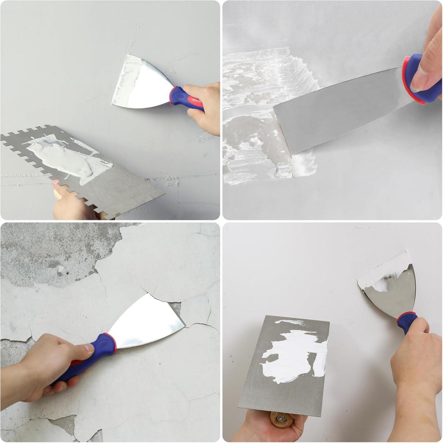 Professionelles Malerspachtel Set aus Edelstahl Kunststoffgriff 4-teilig