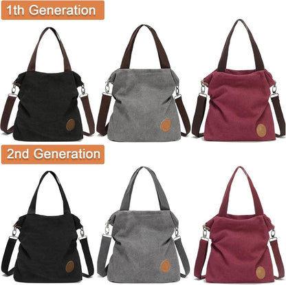 Damen Canvas Umhängetasche Handtasche Schultertasche