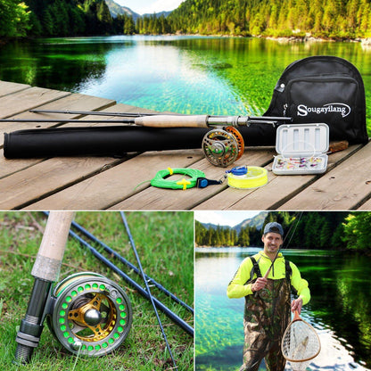 Fly Fishing Rod Reel Combo Lightweight Portable Complete Starter