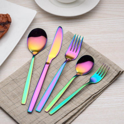 Besteckset Regenbogen 30 Teile für 6 Personen, Edelstahl, Spülmaschinenfest