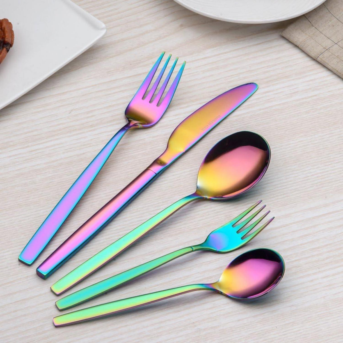 Besteckset Regenbogen 30 Teile für 6 Personen, Edelstahl, Spülmaschinenfest