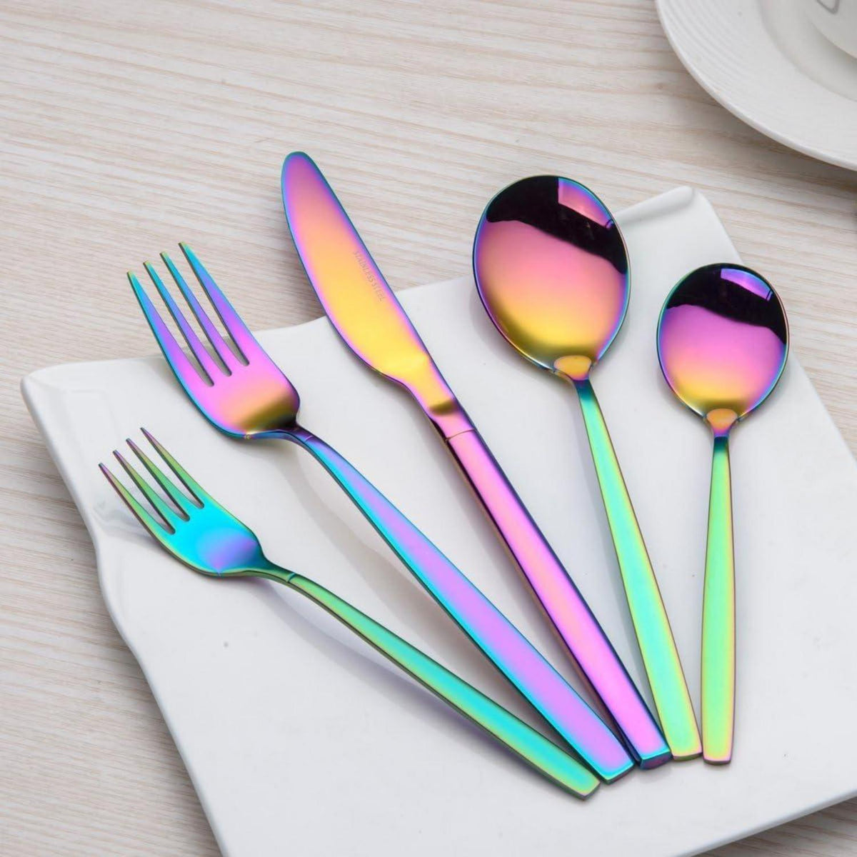 Besteckset Regenbogen 30 Teile für 6 Personen, Edelstahl, Spülmaschinenfest
